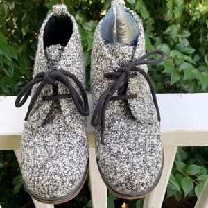 Black & white tweed booties